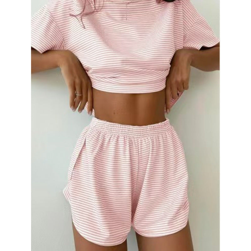 Ensemble décontracté femme Top manches courtes et short été