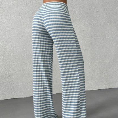 Damen Jogginghose Bequem Streifenmuster - IdealeKleiden