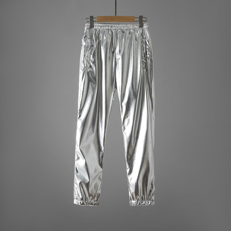 Pantalon de fitness femme Brillant Élastique Avec poches