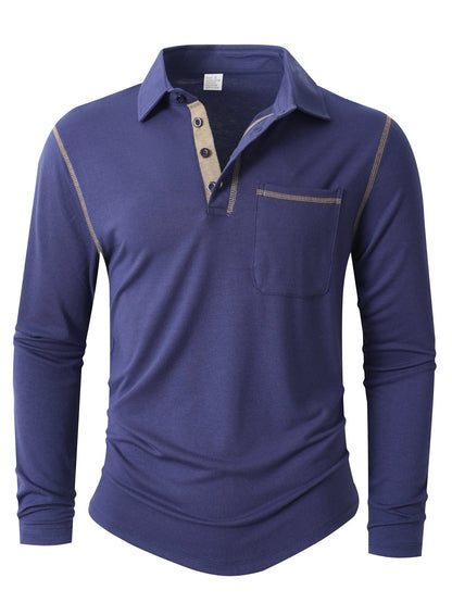 Polo-shirt homme manches longues élégant et sportif