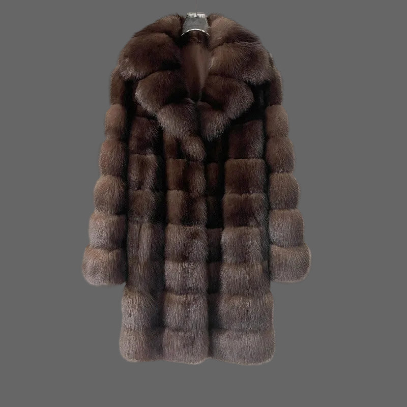 Manteau Parka de Luxe pour Femmes en Fausse Fourrure Design Élégant