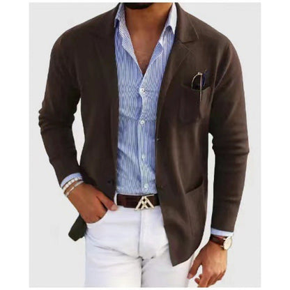 Blazer en maille élégant pour homme avec poches pratiques