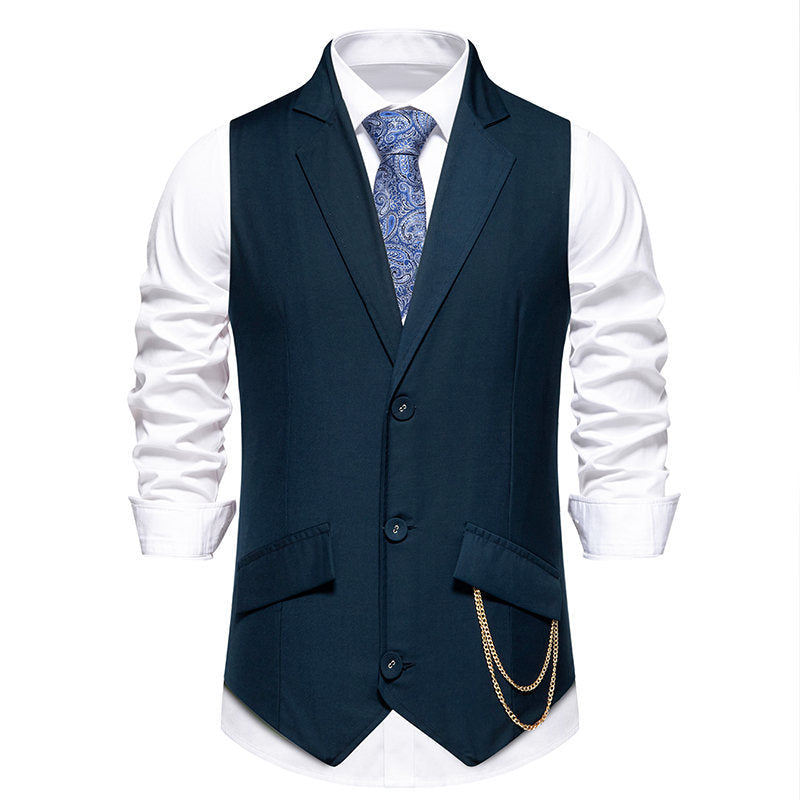 Gilet de costume élégant pour homme avec poches et accents modernes