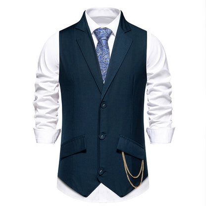 Gilet de costume élégant pour homme avec poches et accents modernes