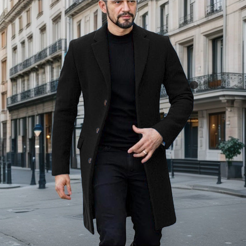 Manteau en laine élégant gris pour homme
