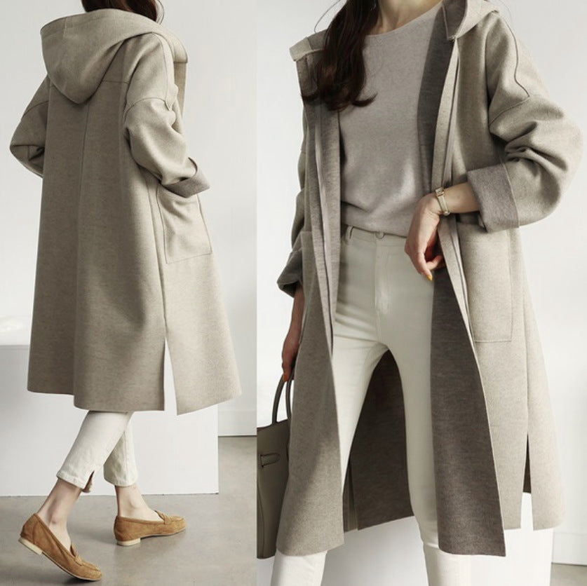 Manteau en laine élégant long pour femme