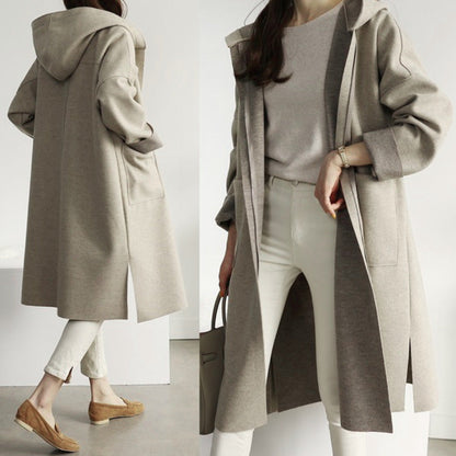 Manteau en laine élégant long pour femme