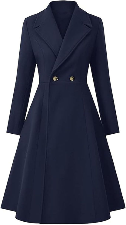 Manteau oversized élégant à double boutonnage pour femme