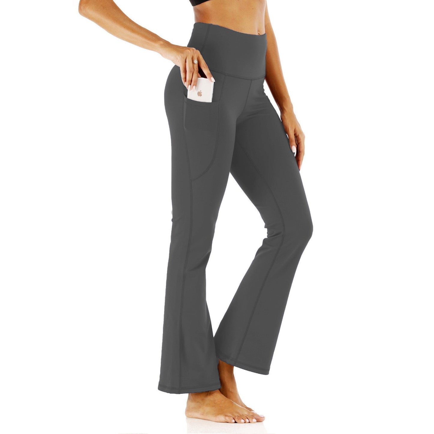 Legging de sport pour femme taille haute confortable avec poches latérales