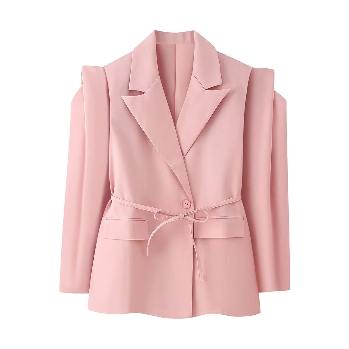 Veste blazer oversize élégante pour femme avec ceinture