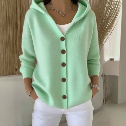 Cardigan Femme Capuche Moderne Décontracté
