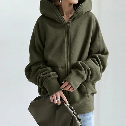 Blouson en cuir tendance, fermeture éclair, ajusté
