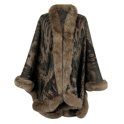 Poncho doux et chaud en polaire pour femme