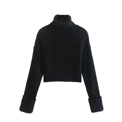 Pull en maille col montant élégant pour femme