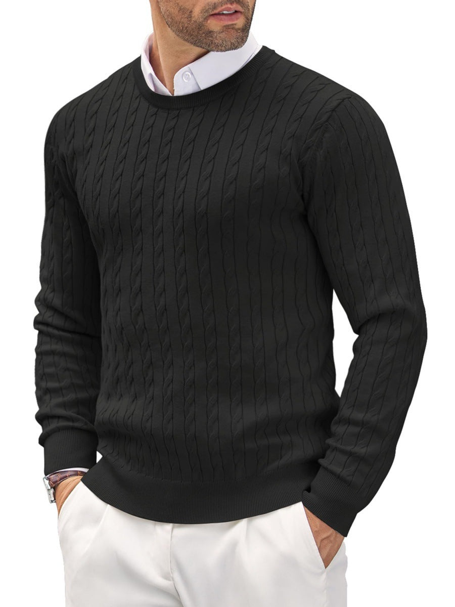 Pull tricoté torsadé élégant et moderne pour homme