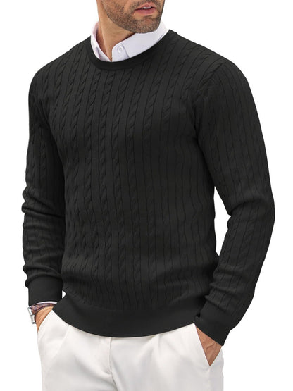 Pull tricoté torsadé élégant et moderne pour homme