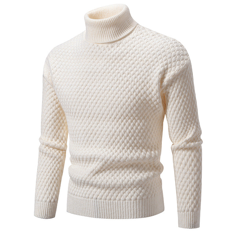 Pull roulé structuré pour homme Style moderne