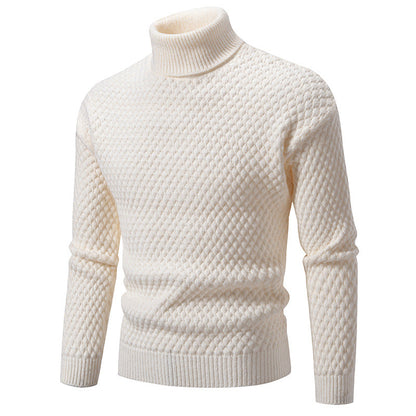 Pull roulé structuré pour homme Style moderne