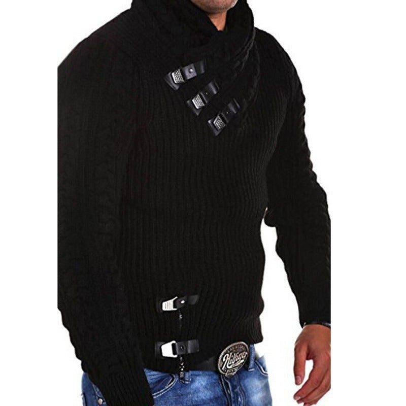Pull en maille moderne asymétrique pour homme