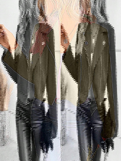 Blouson en cuir pour femme style motard asymétrique élégant