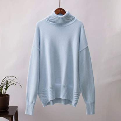 Pull-over tricoté pour femme Confortable Chaud Bord-côtes