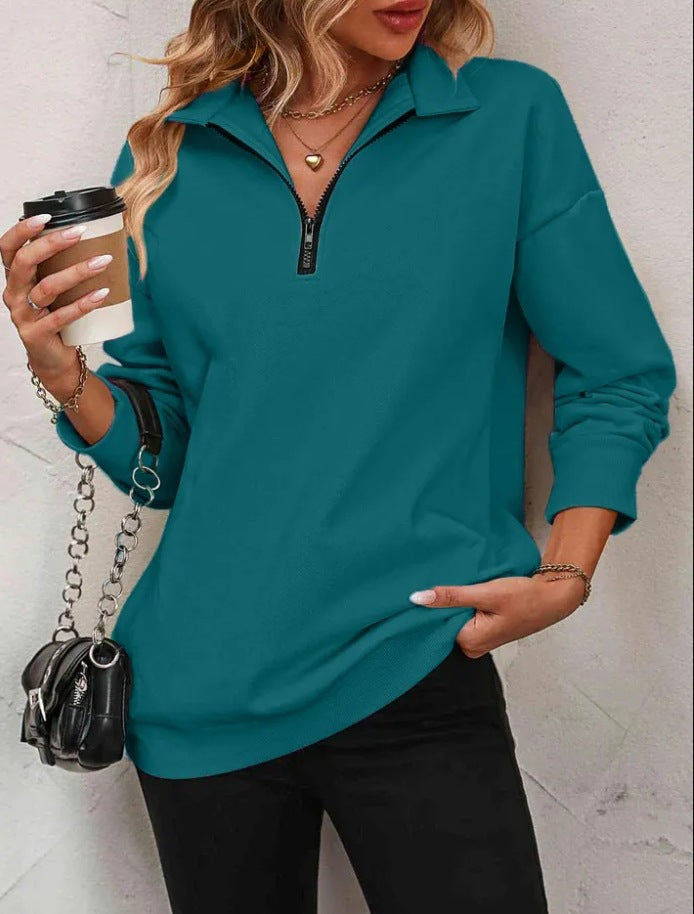 Sweat-shirt Femme Décontracté Fermeture Éclair Sportif