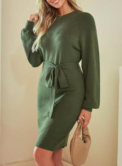 Robe Pull Femme Design Élégant avec Ceinture