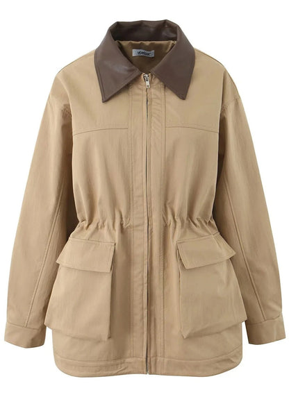 Veste d'extérieur pratique avec col contrastant