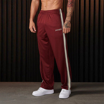 Pantalon de jogging sportif homme avec bandes contrastantes