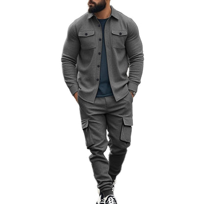 Ensemble décontracté pour hommes : pantalon confortable et chemise décontractée