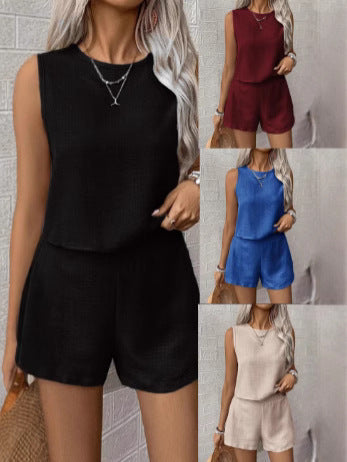 Damen Sport Set Top und Shorts Bequem Sommerset - IdealeKleiden