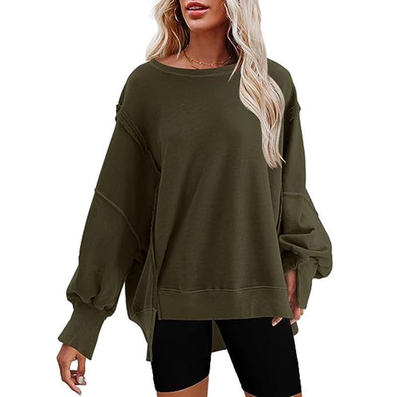 Pull Oversize Femme Confortable Décontracté Manches Larges