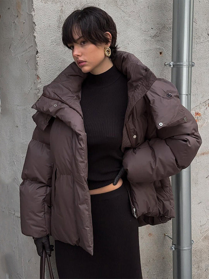 Doudoune femme hiver oversize col montant élégante