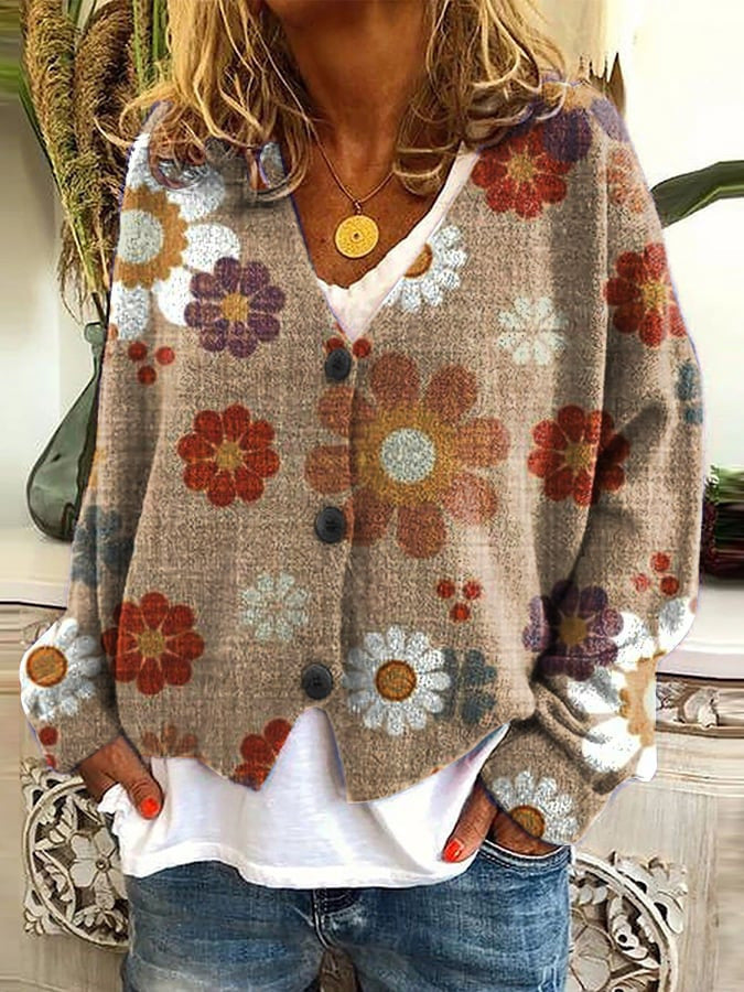 Modischer Cardigan mit Knöpfen Damen - IdealeKleiden