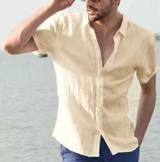Chemise d'été homme Lin Confortable Élégante