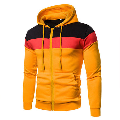 Veste de sport pour hommes, design color block, à capuche