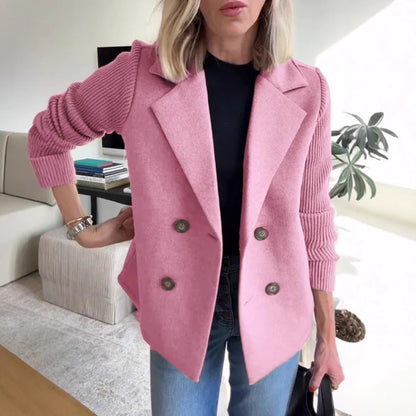 Blazer oversize à double boutonnage avec doublure douce