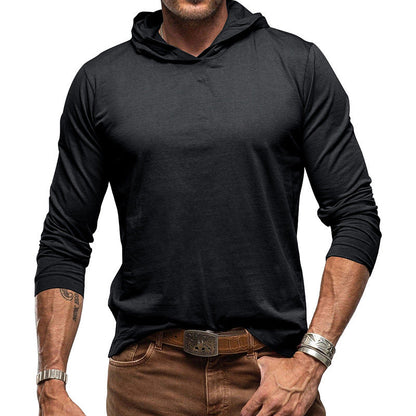 Sweat-shirt à capuche coupe slim manches longues style léger