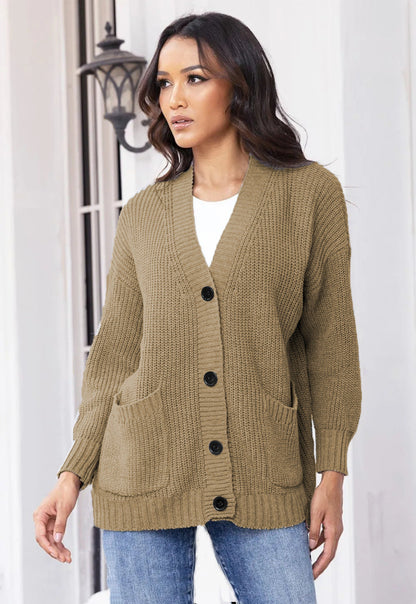 Cardigan femme Grandes poches Veste femme classique élégante