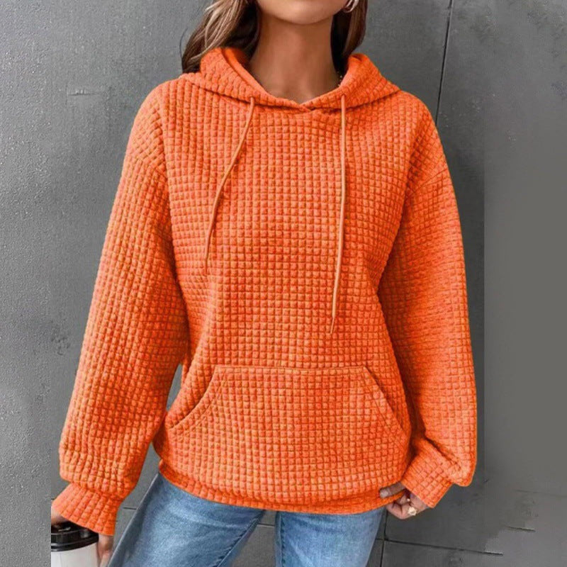 Pull col montant en maille gaufrée avec poche