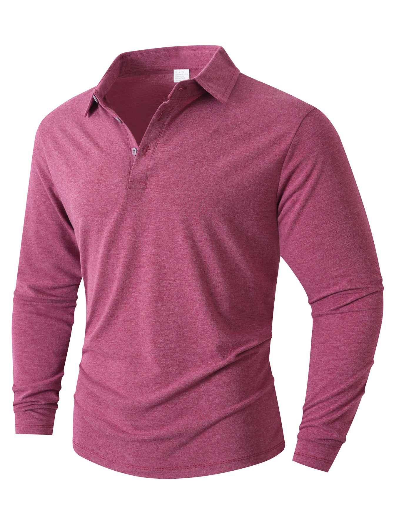 Polo à manches longues pour hommes, coupe ajustée moderne