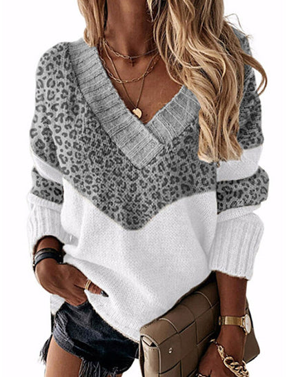 Pull pour femmes, motif léopard, tendance