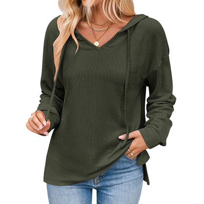 Pull femme décontracté col V style casual