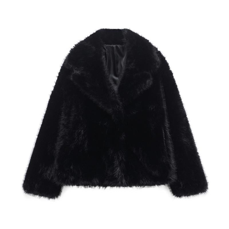 Blazer long en fausse fourrure élégant pour femmes