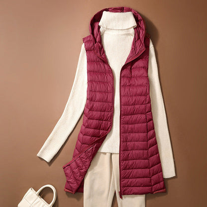Gilet matelassé élégant avec capuche et coupe confortable