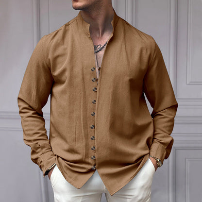 Chemise homme à manches longues moderne boutonnée design élégant