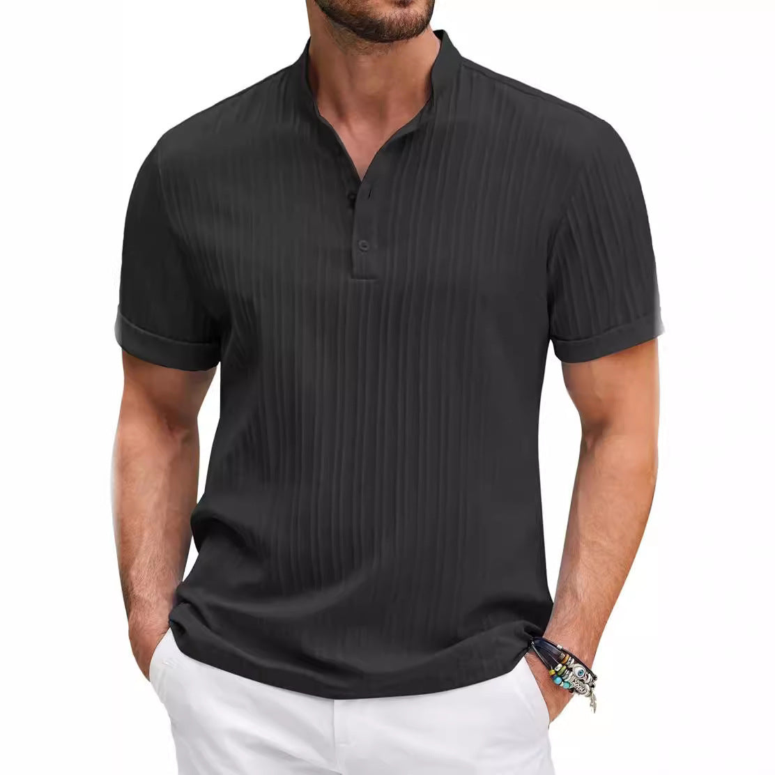 T-shirt homme à manches courtes aspect structuré tendance