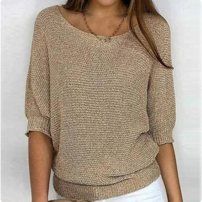 Eleganter Einfarbiger Pullover - IdealeKleiden