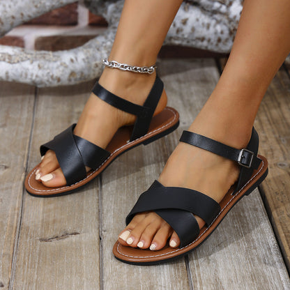 Sandales femme entrecroisées confortables
