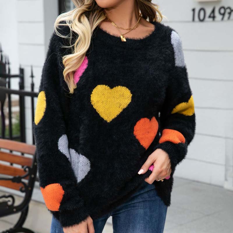 Pull à cœurs pour femmes